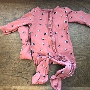 3-6m girls footie w/ matching headband